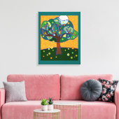 Oranje boomgaard canvas afdruk (Insitu (Woonkamer))