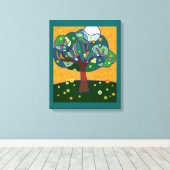 Oranje boomgaard canvas afdruk (Insitu (Houten vloer))