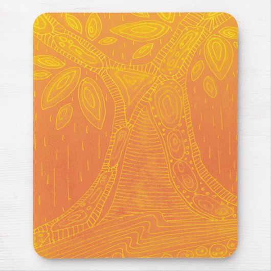 Oranje boompatroon muismat (Voorkant)