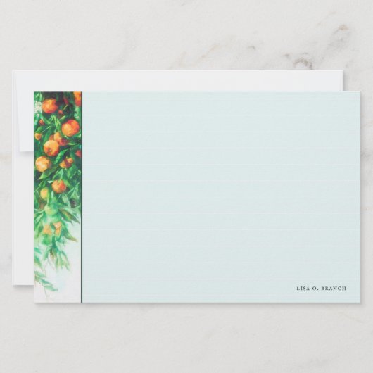 Oranje boomtak Waterverf Opmerking Kaart lijnen (Voorkant)