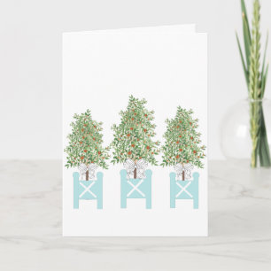 Oranje boomtopiary Blue Ginger Jar Card Kaart