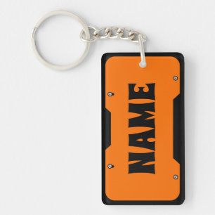 Oranje Bord naam Sleutelhanger