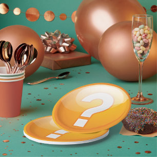 Oranje Borden voor het vraagteken Papieren Bordje