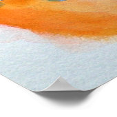 Oranje borstgevogelte Waterverf Poster (Hoek)