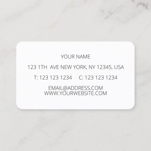 Oranje bosje visitekaartje (Achterkant)