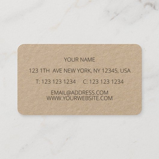 Oranje bosje visitekaartje (Achterkant)