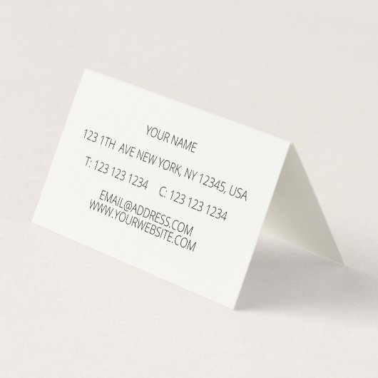 Oranje bosje visitekaartje (Achterkant)