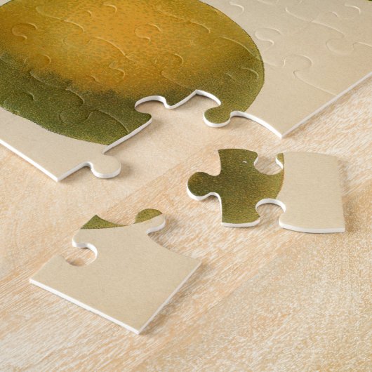 Oranje botanische afdrukken Legpuzzel (Zijkant)