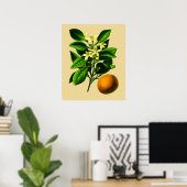  Oranje botanische afdrukken Poster (Thuiskantoor)