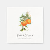 Oranje Botanische Boho bruiloft servetten (Voorkant)