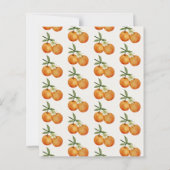 Oranje botanische citrus boomgaard bruiloft uitnod (Achterkant)