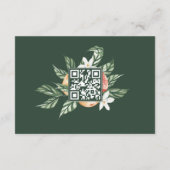 Oranje Botanische Citrus Modern bruiloft Details Informatiekaartje (Achterkant)