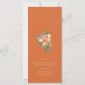 Oranje Botanische Citrus Modern Bruiloft Menu (Achterkant)
