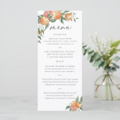 Oranje Botanische Citrus Modern Bruiloft Menu (Staand voorkant)