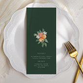 Oranje Botanische Citrus Modern Bruiloft Menu