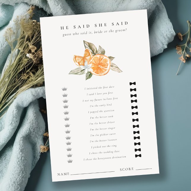 Oranje botanische zei hij Vrijgezellenfeest spel (Creator heeft geüpload)