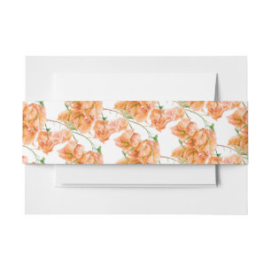 Oranje bougainvillea florale waterverf patterned uitnodigingen wikkel