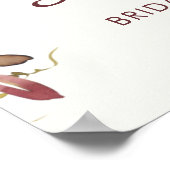 Oranje Bourgogne Floral Herfst Winter Vrijgezellen Poster (Hoek)