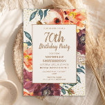 Oranje Bourgogne Herfst Floral Gold Glitter 70th Kaart<br><div class="desc">Elegant sinaasappel en Bourgogne waterverf herfst/herfstfloral met goudglitter op een zondagsfeest voor vrouwen op 70ste verjaardag. Neem contact met mij op voor hulp bij aanpassingen of voor het aanvragen van Zazzle-producten voor je partij.</div>