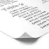 Oranje Bourgogne Ivory Floral Wedding Seating Char Poster (Hoek)