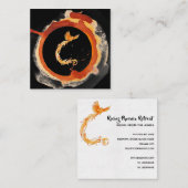 *~* Oranje Bourgogne Phoenix Ring Red Fire Vierkante Visitekaartje (Voorkant / Achterkant)