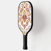 Oranje Bourgogne White Damask Floral Pickleball Paddle (Links)