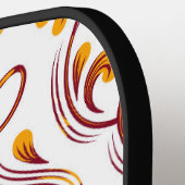 Oranje Bourgogne White Damask Floral Pickleball Paddle (Links Detail)