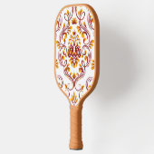 Oranje Bourgogne White Damask Floral Pickleball Paddle (Links)