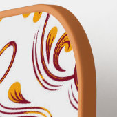 Oranje Bourgogne White Damask Floral Pickleball Paddle (Links Detail)