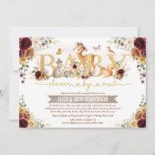 Oranje Bourgogne Woodland Baby shower per post Kaart (Voorkant)