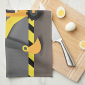 Oranje bouwer voor graafmachines theedoek (Quarter Fold)