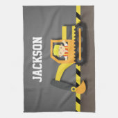 Oranje bouwer voor graafmachines theedoek (Verticaal)