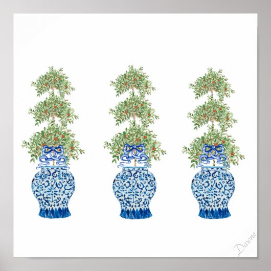 Oranje bovengrondse boom Ginger Jar Jars art print (Voorkant)