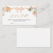 Oranje Bow Pompoen Baby shower Luier Raffle Informatiekaartje (Voorkant / Achterkant)