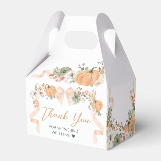 Oranje Bow Pumpkin Baby shower Bedankdoosjes (Achterkant)