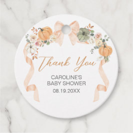 Oranje Bow Pumpkin Baby shower Bedankjes Labels