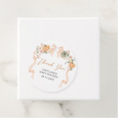 Oranje Bow Pumpkin Baby shower Bedankjes Labels (In situ)