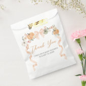 Oranje Bow Pumpkin Baby shower Bedankzakje (Gezegeld)