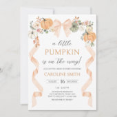 Oranje Bow Pumpkin Baby shower Kaart (Voorkant)