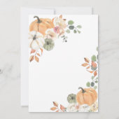 Oranje Bow Pumpkin Baby shower Kaart (Achterkant)