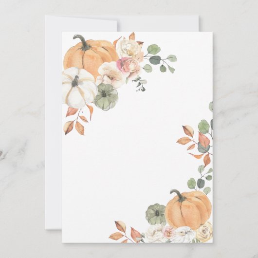 Oranje Bow Pumpkin Baby shower Kaart (Achterkant)