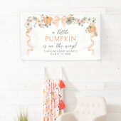 Oranje Bow Pumpkin Baby shower Spandoek (Insitu)