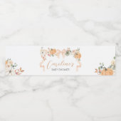 Oranje Bow Pumpkin Baby shower Waterfles Etiket (Enkel label)