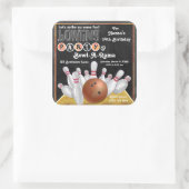 Oranje Bowling Party Nodig Sticker uit (Tas)