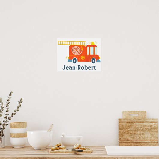 Oranje brandslangsladder poster (Keuken)