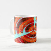 Oranje brandspiraal koffiemok (Voorkant links)
