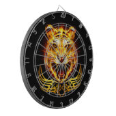 Oranje brandweertijger dartbord (Voorkant Links)