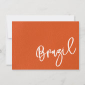 Oranje Braziliaans paspoort Bedankkaart (Achterkant)