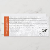 Oranje Brazilië Bruiloft Boarding Pass Uitnodiging (Achterkant)