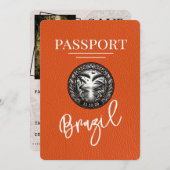 Oranje Brazilië paspoort Bewaar de datum Save The Date (Voorkant / Achterkant)